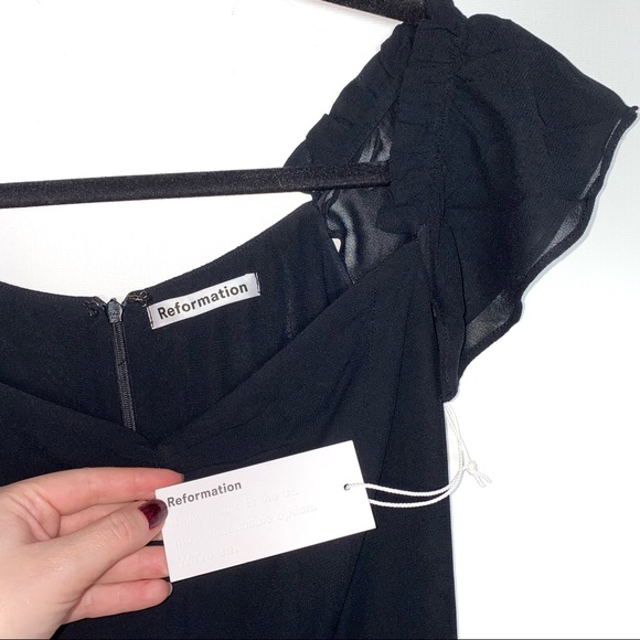 Reformation Black Butterfly Midi Dress - Picture 5 of 8